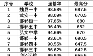 邯郸市2025年高三第一次联考成绩揭晓，强基率榜单三甲出炉